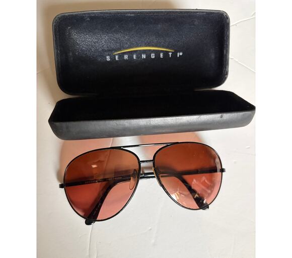 Serengeti Other - VTG Serengeti 1501 Aviator Sunglasses Japan 140mm Amber Drivers Glass/Case